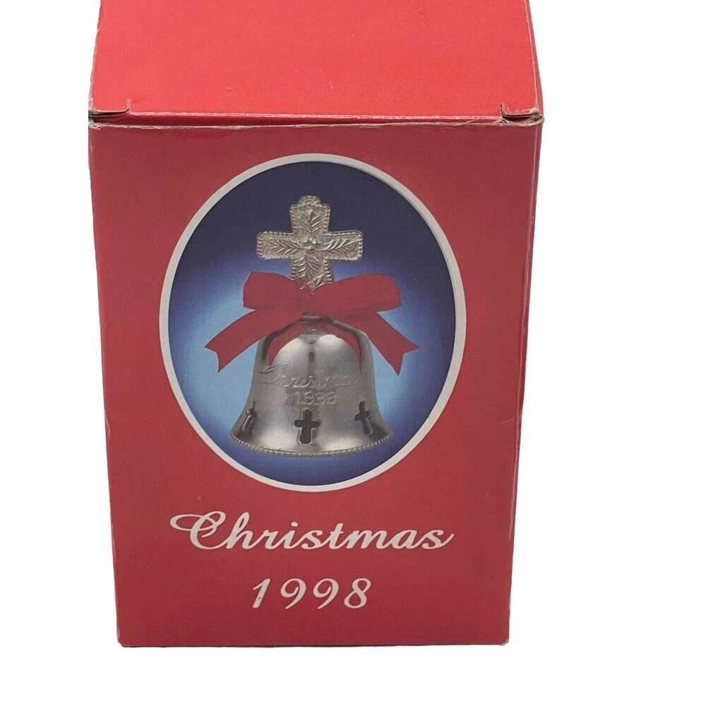 VINTAGE International Silver Co Silverplated Christmas Bell 4” Ornament. 1998